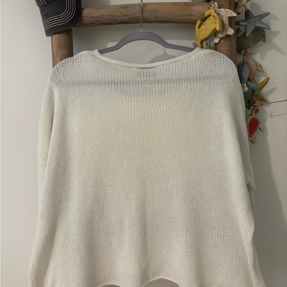Wooden Ships Ivory Scoop Neck Sweater - Picture 2 of 4